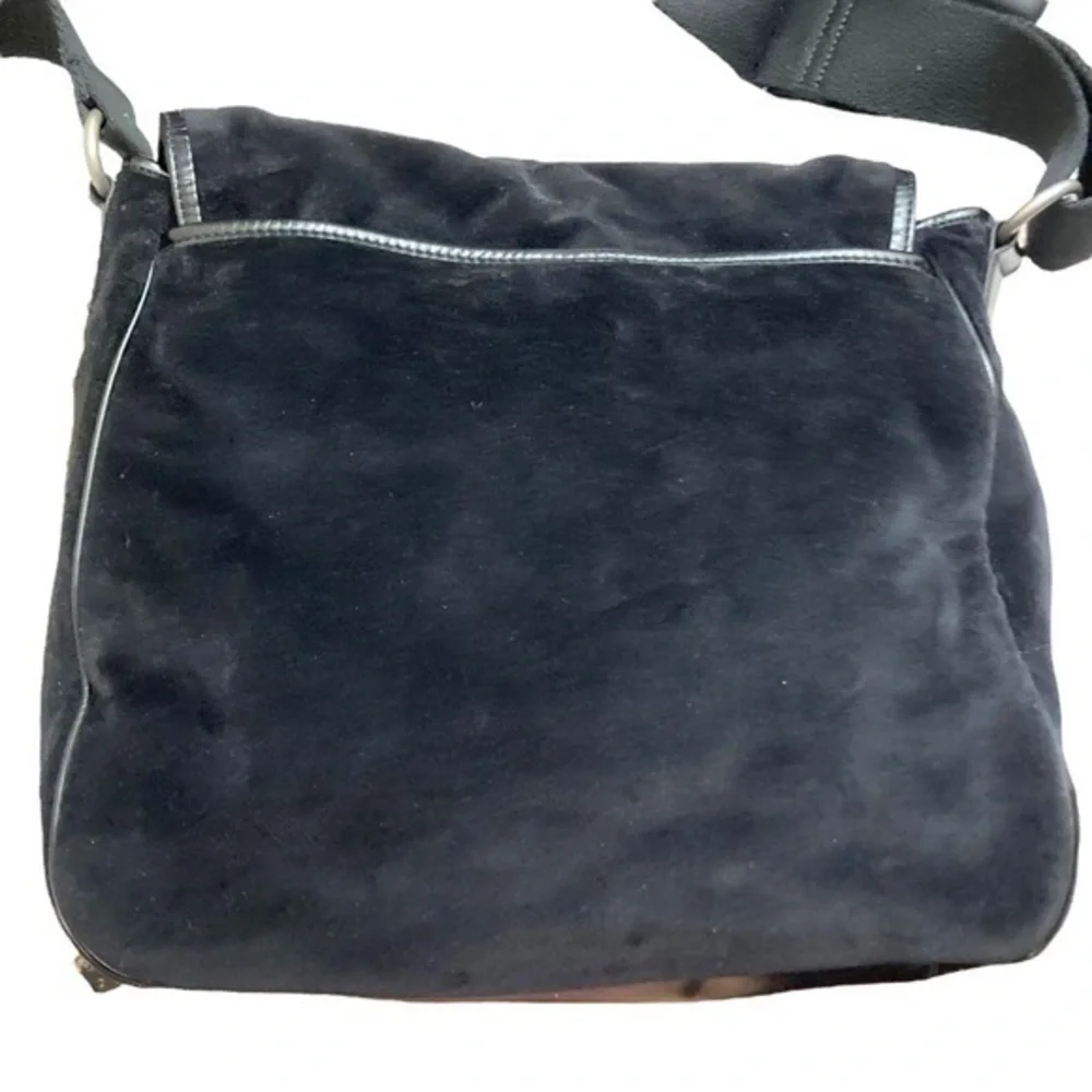 Juicy couture y2k vintage velour black laptop messenger bag rare